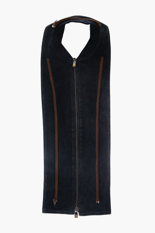 ID Chest Piece in Suede con Zip Frontale