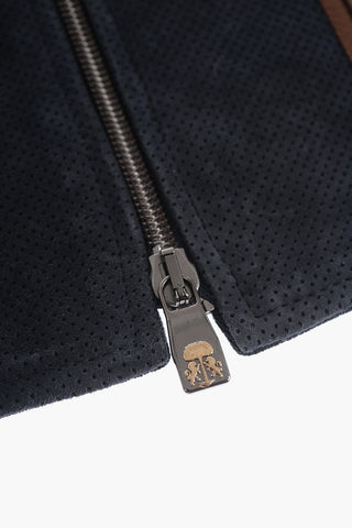 ID Chest Piece in Suede con Zip Frontale
