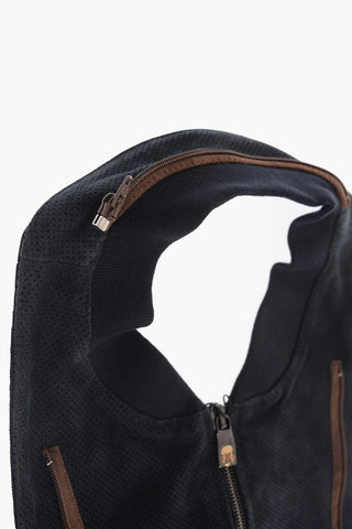 ID Chest Piece in Suede con Zip Frontale