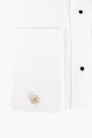 Jacquard Cotton Shirt with Wing-tip Collar