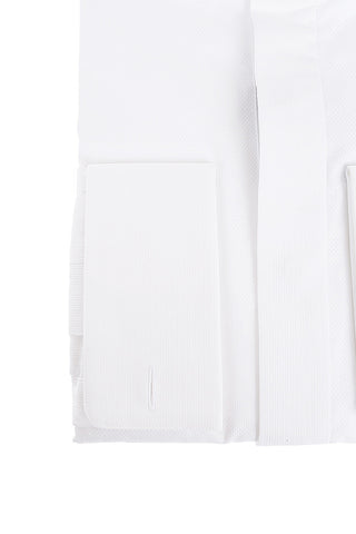 Jacquard Cotton Tuxedo Shirt with Wing-tip Collar