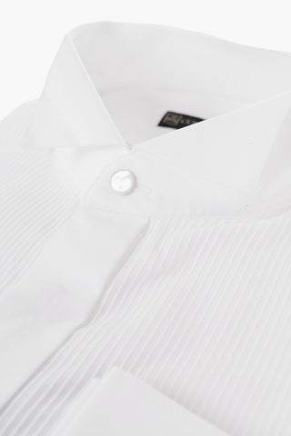 Cotton Tuxedo Shirt with Wing-tip Collar
