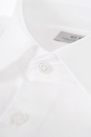 CC COLLECTION Herringbone Cotton Shirt with Spread Collar