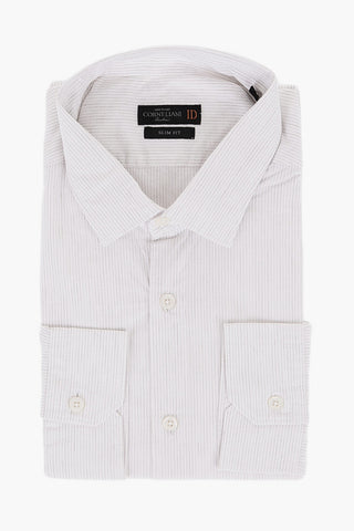 ID Camicia Slim Fit in Misto Cotone con Motivo Gessato