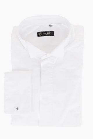 Twill Cotton Wing-tip Collar Shirt