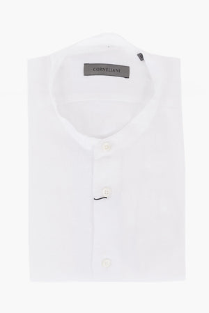 Pure Linen Shirt with Korean Collar