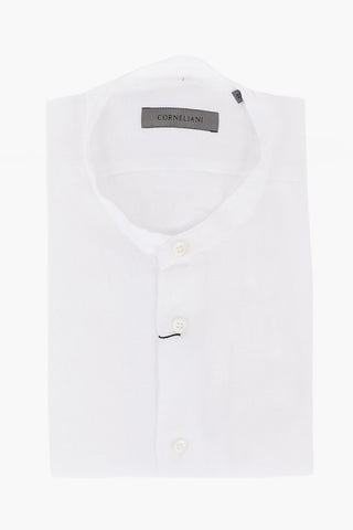 Pure Linen Shirt with Korean Collar