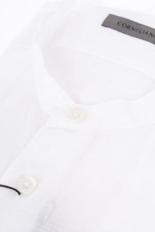 Pure Linen Shirt with Korean Collar