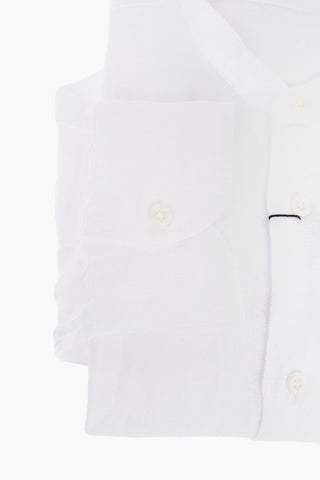 Pure Linen Shirt with Korean Collar