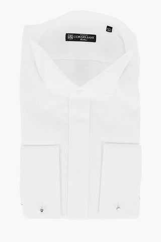 Cotton Tuxedo Shirt with Wing-tip Collar