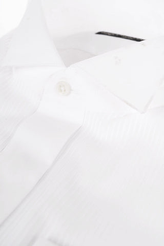 Cotton Tuxedo Shirt with Wing-tip Collar