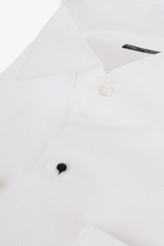 Cotton Tuxedo Shirt with Wing-tip Collar