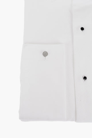 Cotton Tuxedo Shirt with Wing-tip Collar