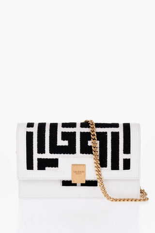 Logoed Flap Bag with Chain Strap