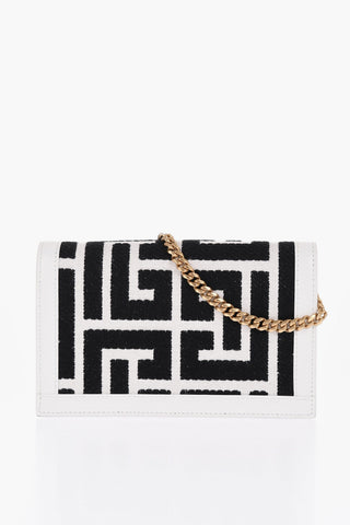 Logoed Flap Bag with Chain Strap
