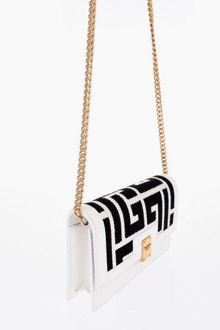 Logoed Flap Bag with Chain Strap
