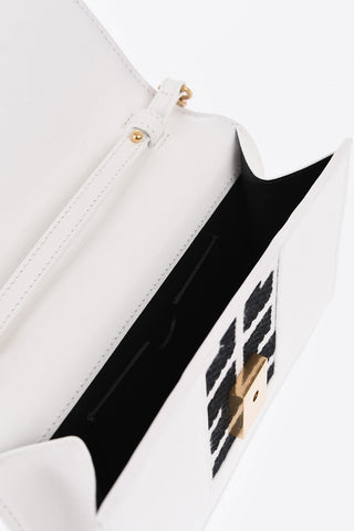 Logoed Flap Bag with Chain Strap