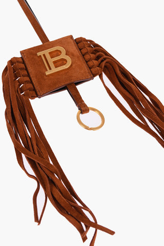 Suede NETFLIX Necklace Key Holder With Fringes