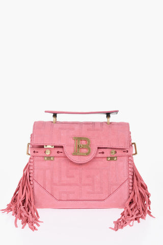 Suede Monogrammed B-BUZZ 23 Bag with Removable Shoulder Strap