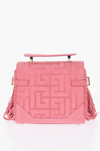 Suede Monogrammed B-BUZZ 23 Bag with Removable Shoulder Strap