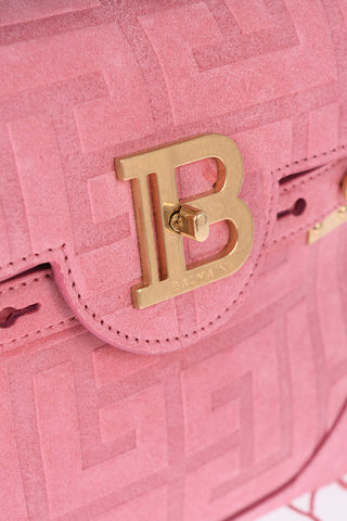 Suede Monogrammed B-BUZZ 23 Bag with Removable Shoulder Strap