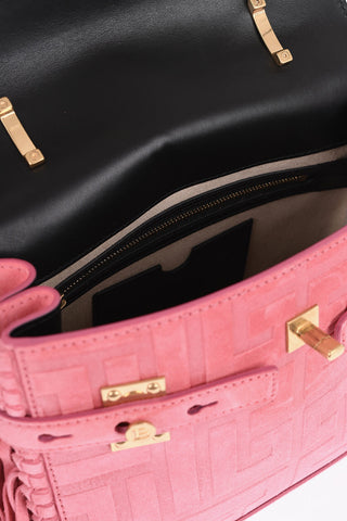 Suede Monogrammed B-BUZZ 23 Bag with Removable Shoulder Strap