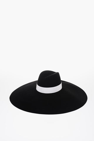 Large Felt Hat with Contrasting Band