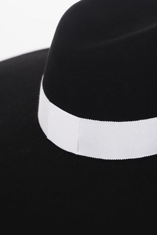 Large Felt Hat with Contrasting Band