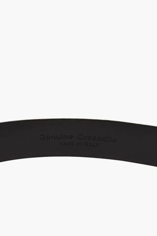 Crocodile Leather Belt with Metal Buckle