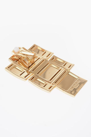 Gold-toned Earrings with Clip Closure