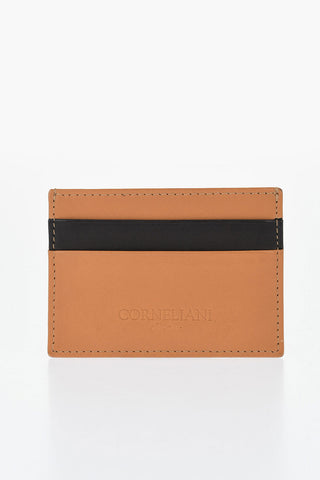 Leather Card Holder with Contrasting Detail