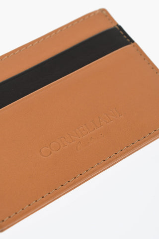 Leather Card Holder with Contrasting Detail