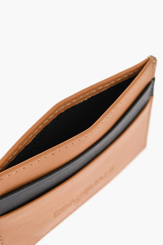 Leather Card Holder with Contrasting Detail