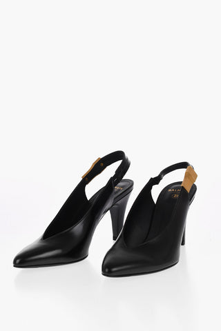 Leather Pumps With Slingbak 8 cm