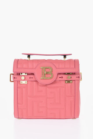 Leather Quilted Handbag with Removable Shoulder Strap