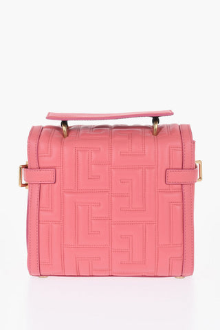 Leather Quilted Handbag with Removable Shoulder Strap