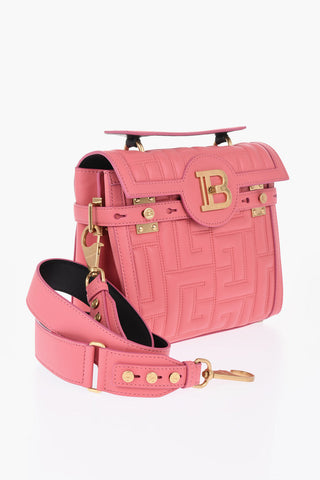 Leather Quilted Handbag with Removable Shoulder Strap