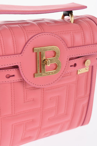 Leather Quilted Handbag with Removable Shoulder Strap