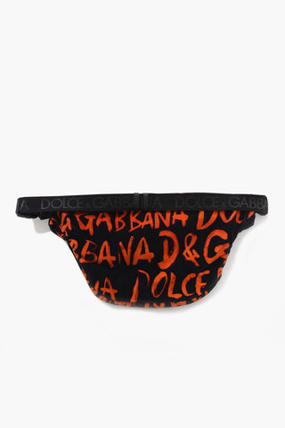 Velvet Waist Bag and Towel Set with Logo Print