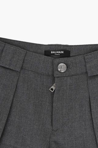 Front-pleated Shorts with Turn-up Hems