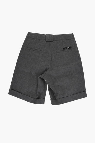 Front-pleated Shorts with Turn-up Hems