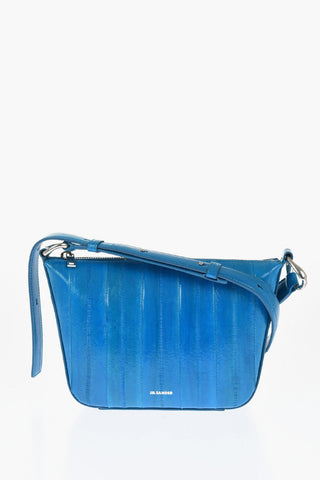 Eelskin Shoulder Bag with Zip Closure