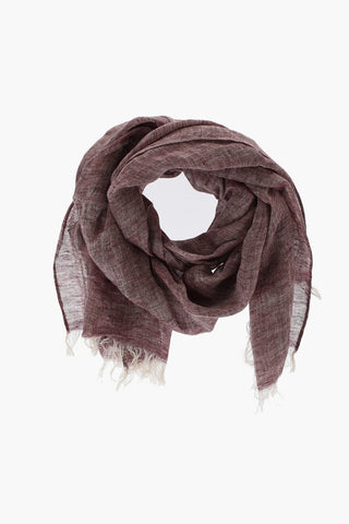 Foulard a Tinta Unita In Lino con Frange
