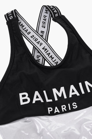 Logoed One-piece Swimsuit with Stretchy Straps