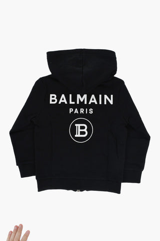 Zipped Hoodie With Logo Print