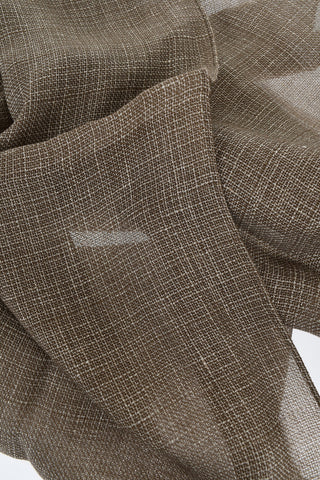 Linen Blend Foulard with Embroidered Logo