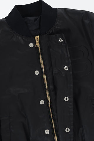 Coated Cotton Bomber with Embossed Logo