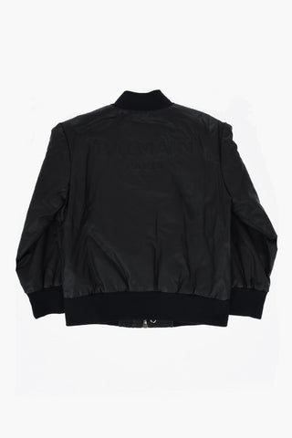 Coated Cotton Bomber with Embossed Logo