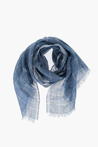 Checkered Linen Blend Foulard
