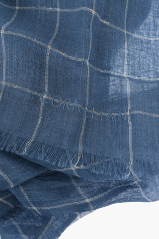 Checkered Linen Blend Foulard